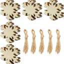 50Pcs DIY Wooden Christmas Ornaments Wooden Snowflakes for Crafts Unfinished Snowflakes Wood Ornaments with Hole, Predrilled Wood Snowflake Cutouts for Crafts Paints Christmas Tree Hanging Decor