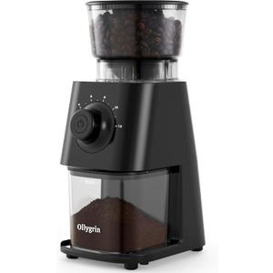 Ollygrin Conical Burr Coffee Grinder Electric, Coffee Grinder with 30 Grind Settings,Compact Burr Mill Grinder for Home Use, 2-12 Cups