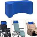 Wheelchair Headrest Head Neck Support Chair Attachment Positioner Lightweight Backrest Pillow Accessories for Adults Single Sofa Recliner High Back Reclining Geri Cushion Wheelchairs (Blue)