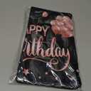 3 Pack Rose Gold 80th Birthday Tablecloth Decorations - Happy Eighty Birthday Theme Table Cover Party Supplies, Plastic Disposable Rectangular Table Cloth Decor