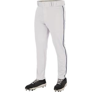 CHAMPRO Unisex-Adult Triple Crown 2.0 Tapered Bottom Baseball Pants with Braid (Medium, White, Navy)