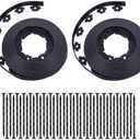 Garden Edging，100FT Landscape Edging with 60 Spikes for Lawn 1.5 Inch Tall (Black, 100FT)