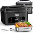 VASG 2026 Upgraded Cordless Heated Lunch Box for Adults, XXL 5.1-Cup Electric Lunch Box with 360 Surround Rapid Heating, 12000mAh Portable Food Warmer with Timer, LCD Display for Office & Car