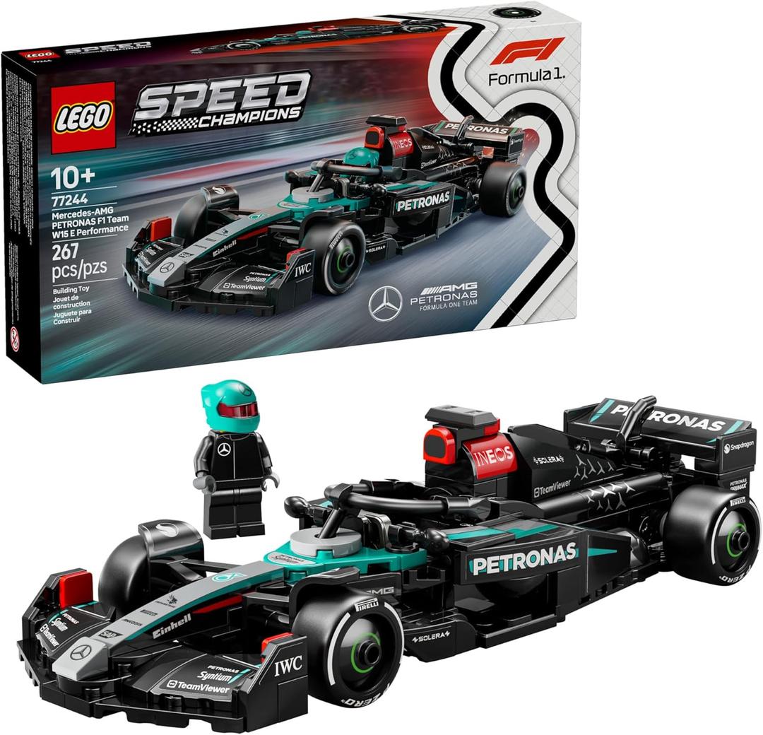 LEGO Speed Champions Mercedes-AMG F1 W15 Race Car Toy - Building Set for Kids, Boys & Girls, Ages 10+ - Toy Car for F1 Fans - Gift Idea for Birthday - 77244
