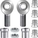 1.25'' Heim Joint Rod End Kit, Right and Left Hand Thread 1 1/4'' Chromoly Joints Heat Treated Chromoly with Round Tube Adapter