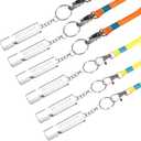 Survival Whistles 4-Pack & 6-Pack, Aluminum Emergency Safety Whistle with Lanyard and Keychain, Waterproof & Unbreakable for Hiking, Camping, Dog Training, Coaching, Emergency Kits