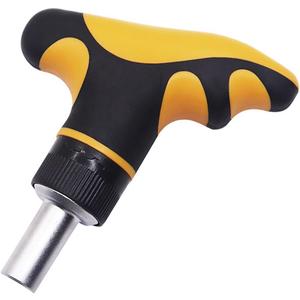 T Handle Ratcheting Driver 1/4 Ratcheting Bit Driver T Handle with 1/4inch Magnetic Extension Socket Drill Bit Holder