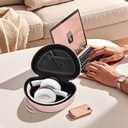 COMECASE Hard Headphone Case for Beats Solo 4, Studio Pro, Solo 3, Solo 2 (CASE ONLY) - Upgraded Crush-Proof EVA Protection for Travel, Fits Foldable Headphones with Mesh Pocket, Rose Gold