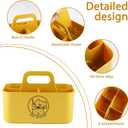 Dog Storage Organizer for Grooming Supplies,Portable Caddy Organizer for Pet Stuff,Divided Storage Bin for Dog Cat Grooming Kit,Dog Stuff Organizer with Handle for Shampoo,Clipper,Comb-Yeloow
