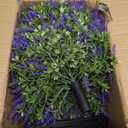 2pcs Artificial Topiary Boxwood Ball with Lavender, UV Resistant Fake Plant Shrub Bushes Tree with Ground Spike for Outdoor Indoor Planter Front Porch Garden (Purple)