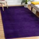 Andecor Shag Living Room Area Rug, 6x9 Purple Washable Fuzzy Bedroom Rugs, Soft Fluffy Indoor Carpets for Dorm Boys Girls Kids Room Nursery Home Decorations