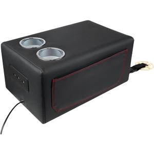 Upgrade Bench Seat Center Console with Cup Holder, Universal Center Console Organizer with USB, Truck Armrest Center Console with Side Pockets for Car and Van Back Bench Seat Storage Box