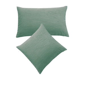 XMAYODS 2 Pack Decorative Pillow Case Covers Corduroy 45x45 50x50 60x60cm Pillowcase Covers with Zipper Square Cushion Protectors Cover for Home Couch Sofa Bed(Bean Green,2pcs 66x66cm)