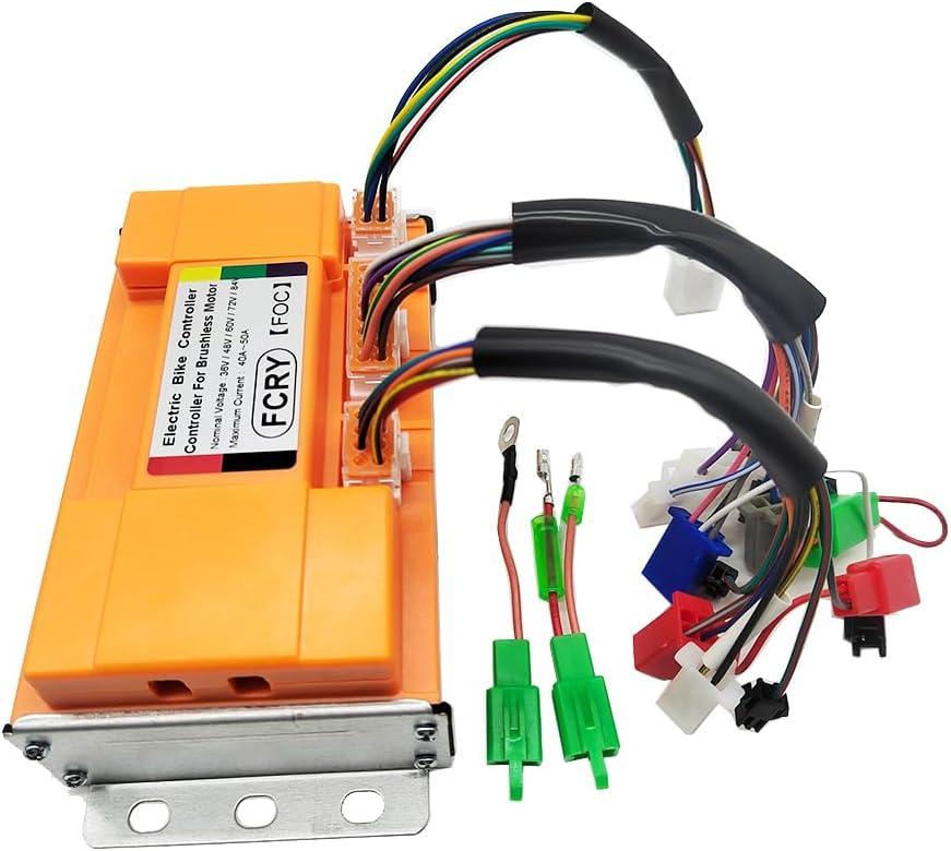 Intelligent Brushless Sine Controller 36V 48V 60V 72V 84V 2000W Maximum Current 50A Aluminium Alloy E-Bike Brushless Motor Controller for Electric Bicycle Scooter
