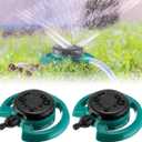 2 Pcs Multipurpose Lawn Sprinkler 8 Pattern Reliable Water Sprinkler Lightweight Yard Sprinkler for Watering Small Areas, Lawns, Plant Irrigation, Garden and Playing, Dark Green