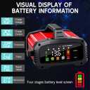 Battery Charger 0-25A, Smart Car Battery Charger and Maintainer 12V/24V LiFePO4 & Lead Acid Compatible with Temperature Compensation, for Car Truck Motorcycle Lawn Mower Boat Marine RV ATV SUV