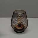 JHY DESIGN Metal Cage LED Lantern Battery Powered Cordless Accent Light with LED Great for Weddings Parties Patio Events for Indoors Outdoors