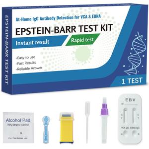 Epstein-Barr (EBV) Test Kit at-Home  No Need for a lab Visit Detects IgG Response to VCA & EBNA (for in Vitro Diagnostic Use Only), Finger-Prick Sample.