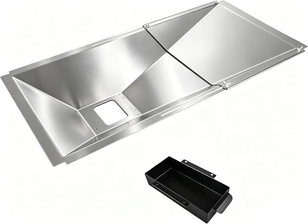 Universal Grease Tray with Catch Pan for Dyna Glo, Nexgrill, Charbroil, Kenmore, Grill Master, Backyard, Uniflame, Expert Gas Grill, Adjustable Drip Pan for Most 3/4/5 Burner Grills