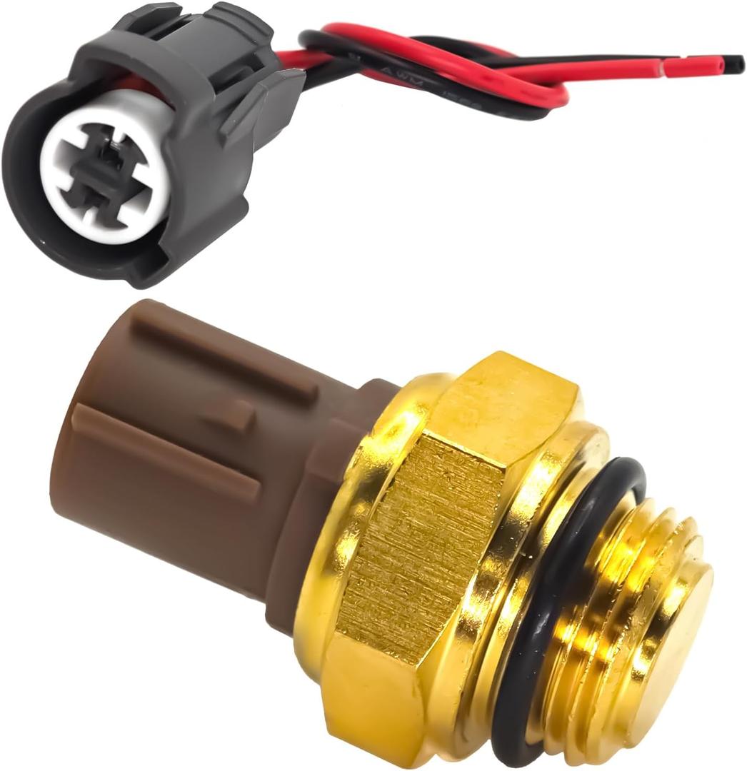 Radiator Coolant Fan Switch 37760-P00-003 201-1650 with Connector Pigtail Harness, Water Temperature Sensor Switch - Compatible with Honda Accord Civic CR-V Odyssey, Acura CL Integra RSX TL