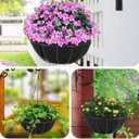 HKZ Hanging Planter Basket Liners - 6 Pack 14 Inch Round Fabric Liners for Hanging Baskets, Replacement Coco Fiber Liner, Durable Non-Woven Liners for Hanging Baskets Planters Flowers, Plants (Black)