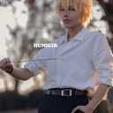 Denji Wig Blonde Anime Wig Short Blonde Mens Hair Denji Cosplay Hair with Necklace Heat Resistant Synthetic for Costume Halloween Party