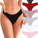 READY TO LOVE Cotton Underwear for Women Pack Breathable Thongs for Women Sexy Stretch Soft Womens Panties Thong Large