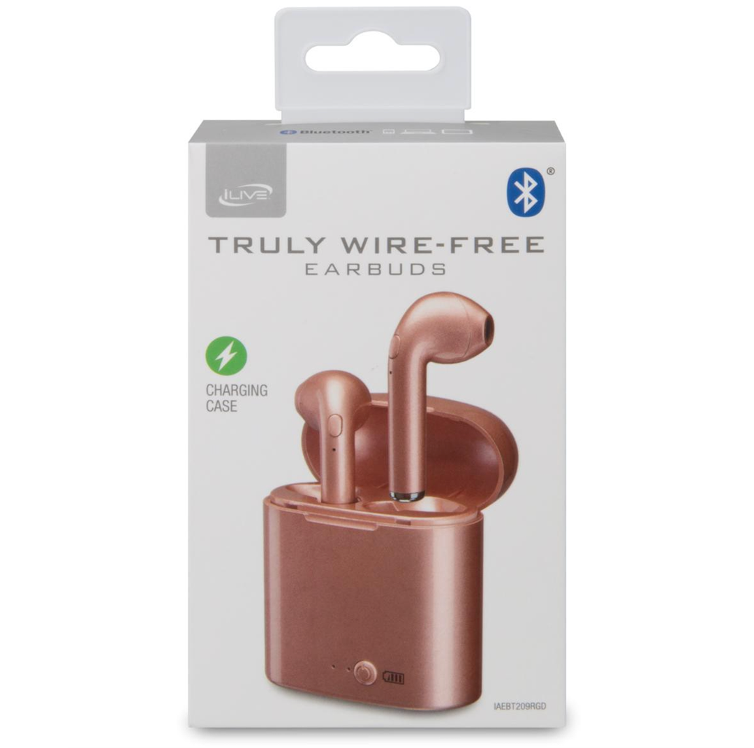 iLive Truly Wireless Earbuds With Charging Case Rose Gold