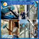 IGADPole 28 FT Water-Fed Washing Kit with Soap-Dispenser, Brush, 10 Squeegee & Cobweb Duster for Windows, Gutters, Solar Panels & Exterior Walls