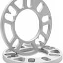 2 Pack Universal Wheel Spacers, 0.39"(10mm) Die Cast Replacement Aluminum Spacer for 4 & 5 Lugs Wheels/Rims, Fits 98 to 120mm Multiple Bolt Pattern, 4x100, 4x108, 4x110, 5x114.3, 5x4.5, 5x120 (Silver)