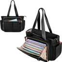 Nurse Tote Bag for Women, Nursing Clinical Bag - Accordion File Organizer, Nurse Work Bag for Home Healthcare (Black)
