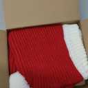 DELIFUR Dog Christmas Cap with Pompon Crocheted Snood Adorable Cat Hat Red Warm Winter Dog Hat Knit Snood Headband for Pets & Women & Man (X-Large)