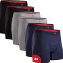 DANISH ENDURANCE Mens Boxer Briefs, Soft Bamboo Viscose Trunks, Tag-Free, Breathable, With or Without Fly, 6 or 10-Pack (Medium, Multicolor (2 X Black, 2 X Grey, 2 X Navy Blue))