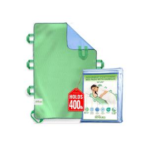 Absorbent Positioning Bed Pads for Elderly with 8 Handles 34"x52"- Washable Waterproof Incontinence Draw Sheets - Reusable Bed Mobility Under Pads for Seniors Disabled & Bedridden Patients-Fast-Drying