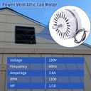 F0510B2497 White Attic Fan Replacement Motor Kit Includes F0510B2944 Power Attic Vent Fan Unit, Bridges, and Nylon Locking Nuts Compatible with Lomanco 2000 Series