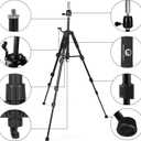 Wig Stand Tripod with Non-Slip Base Adjustable Mannequin Head Stand with Hook Heavy Duty Manikin Head Tripod (55 Inch (Pack of 1), BLACK)