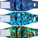 wegreeco Washable Male Dog Belly Band (Stylish Pattern)- Pack of 3 - Male Dog Belly Wrap, Dog Diapers Male (Abstract Geometrical Blue, X-Large)