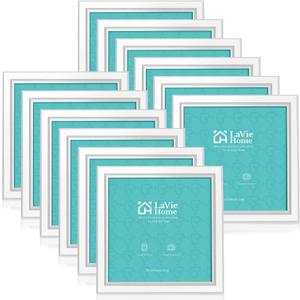 LaVie Home 5x5 Picture Frames (12 Pack, White) Simple Designed Photo Frame with High Definition Glass for Wall Mount & Table Top Display, Set of 12 Classic Collection