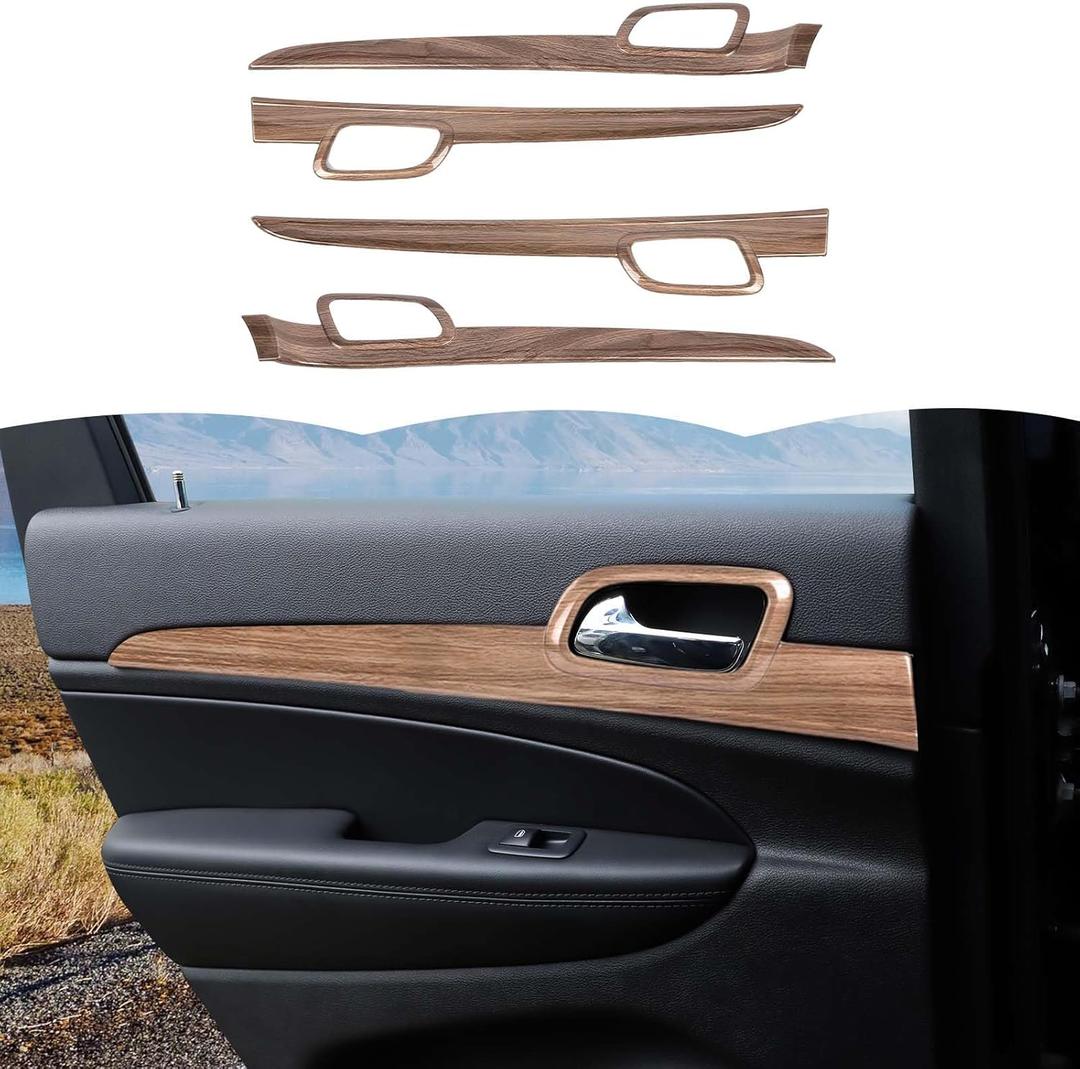 RT-TCZ Inner Door Handle Cover Trim Decor Interior Accessories for Jeep Grand Cherokee 2011-2020 (Wood Grain)