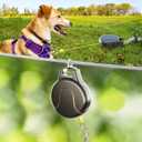 30ft Dog Tie Out Cable and Retractable Dog Leash, 2-in-1 Lead for Zipline, Aerial Run Cable Trolley Or Anchor, No Tangle Retractable Tie Out Reel for Camping Or Yard