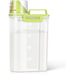 TBMax Rice Storage container 4 Lbs, Small Rice Dispenser with Measuring Cup, Lime Green Cereal Containers Flour Bin, Kitchen Food Storage Container and Pantry Organizers, Pet Dog Cat Food Dispenser