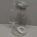 Potdoctor Glass Pitcher with Lid, 2 Liter 68oz Water Pitcher with Handle and Spout for Fridge, Borosilicate Glass for Iced Tea, Juice, Sangria, Cold/Hot Beverage, Large Jug with 2 Silicone Rings