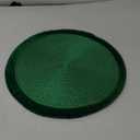 Fennco Styles Handwoven Fringe Boho Placemats 15" Round, Set of 4 - Navy Green Braided Texture Table Mats for Home, Dining Room, Banquets, Family Gathering and Special Occasion