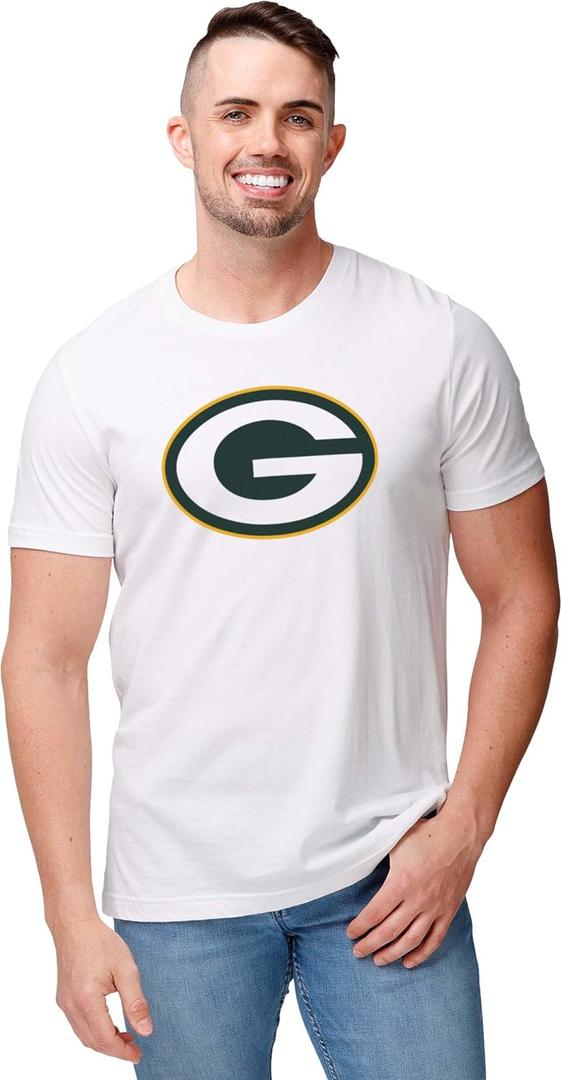 FOCO Men's NFL Team Primary Logo White Short Sleeve T-Shirt (Medium)