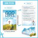 200 Pcs Gospel Tract Card Salvation Cards Pocket Holy Postcard Prayer Postcards Christian Inspirational Bible Verses Bookmark for Christian Gift(God Loves You)