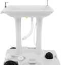 SereneLife Portable Hand Washing Station, 100+ Hand Washes, Hands-Free Foot Pump, Soap Dispenser, and Drain Hose, Ideal for Outdoor Events, Camping, Boating and Worksites, 30L Sink with Wheels
