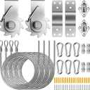 UIRWAY Shade Sail Hardware Winch Set Kit, 60Pcs Stainless Steel Hardware Kit for Rectangle Triangle Canopy, Heavy Duty Anti-Rust Hardware Kit Set for Outdoor Garden Patio(Ratchet Winch +304 Wire Rope)