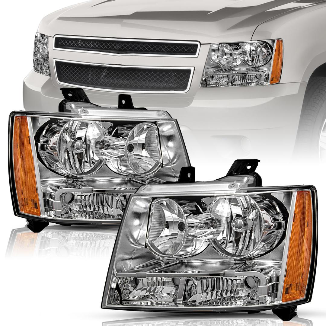 TUSDAR Headlights Assembly Fit 2007-2014 Chevy Tahoe Suburban Avalanche