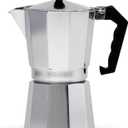Primula Classic Stovetop Espresso and Coffee Maker, Moka Pot for Italian and Cuban Caf Brewing, Greca Coffee Maker, Cafeteras, 9 Espresso Cups, Silver