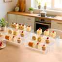 Acrylic Display Riser Stand of 6pcs, 5mm Thickness,12'' Length Tierd Display Stands, Acrylic Shelf Risers for Perfume Display,Risers for Buffet Table,Cupcake Stand,Pop Figurines,Tumbler,Food